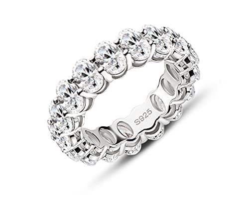Eternity Ring for Women, 925 Sterling Silver, Cubic Zirconia Jewelry Box Packed