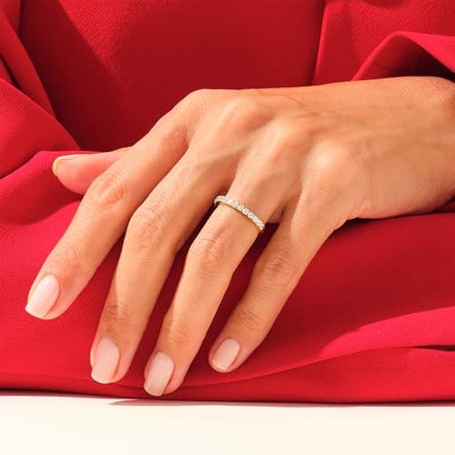 JINEAR 18K Gold Plated CZ Eternity Ring for Women