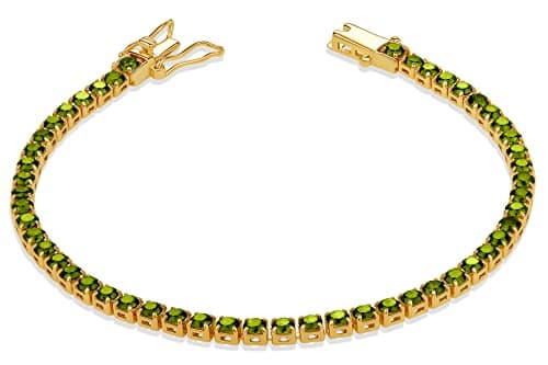 Milla 14K Gold Plated CZ Classic Tennis Bracelet - Women's Gold, Purple, Green, Red - Size 7 Inch