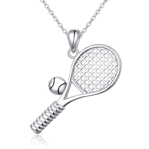 DAOCHONG S925 Sterling Silver Tennis Racket Pendant Necklace Gift
