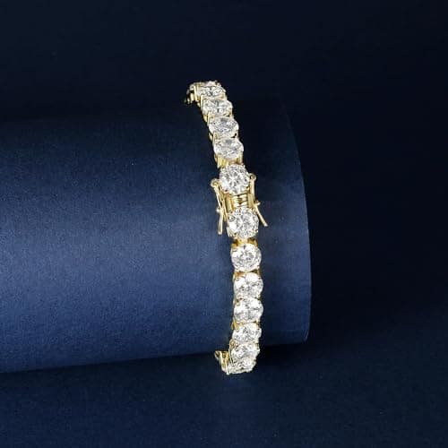 Refined and simplified title: Gemsme 7.0mm White Gold Plated Cubic Zirconia Tennis Bracelet for Men and Women