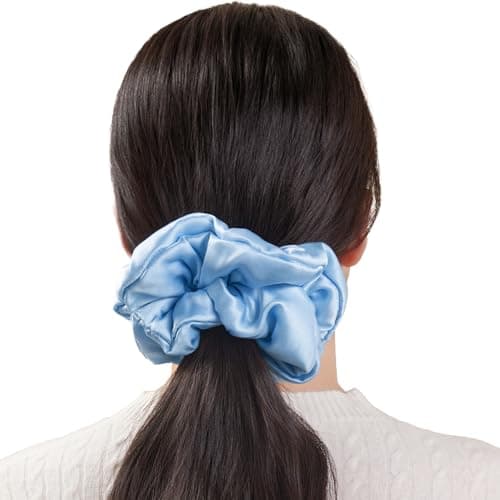 LilySilk Rosy Pink Oversized Mulberry Silk Scrunchies for Big Hair