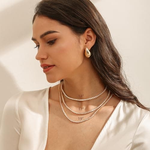 Elegant 14K Yellow Gold Bezel Round CZ Tennis Necklace | 3 Carat | Bridal Jewelry