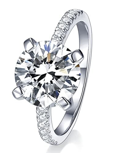 IMOLOVE 1CT D Color VVS1 Moissanite Engagement Ring - Ideal Gift for Women