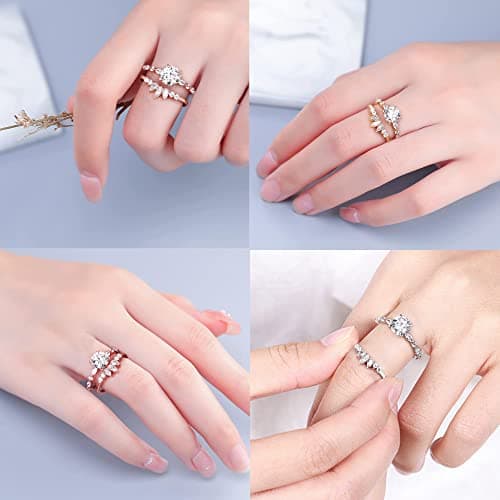 Moissanite Engagement Rings for Women, 1-3ct D Color VVS1 Clarity 925 Sterling Silver
