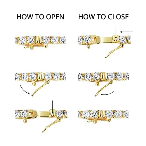 Gemsme 18K Gold Plated 4.0mm CZ Tennis Necklace, 16-24 Inches