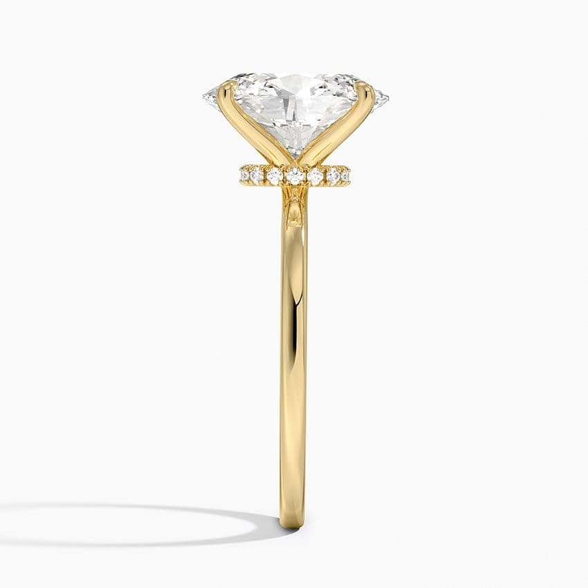1.5-5 Ct Oval Moissanite Engagement Ring in 10k/14k/18k Gold & SilverHidden Halo (3 Ct Yellow) Gift for Her