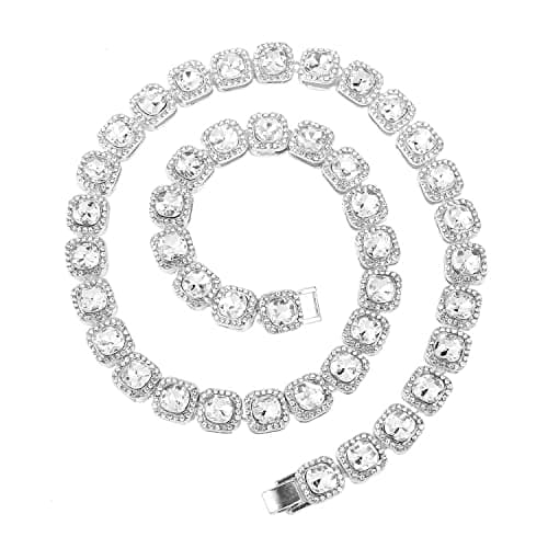 HH BLING EMPIRE Men's Silver and Gold Diamond Tennis Chains 16-30 Inches