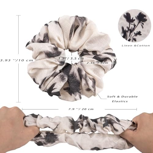 Chinoiserie Ink Style Oversized Hair Scrunchies Set