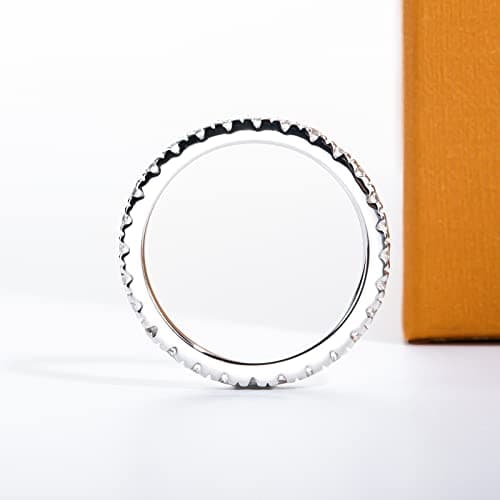 AimiIee 1cttw D Color VVS1 Moissanite Eternity Ring in 925 Silver with Certificate