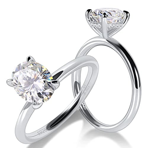 Ladylike Solitaire Moissanite Engagement Ring 1/1.5/2/3CT D Color VVS1 Wedding Ring for Her