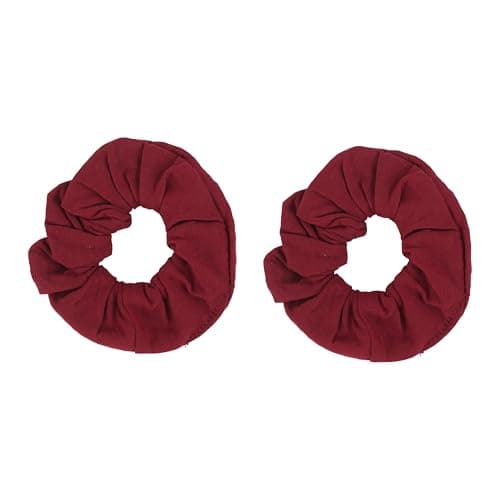 Mustard Solid Scrunchie Hair Ties Set of 2
