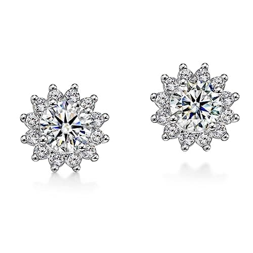 Michooyel S925 0.5ct Moissanite Stud Earrings for Women