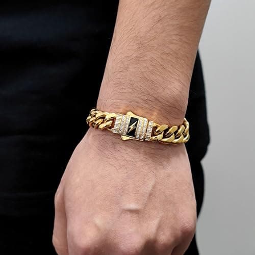 Elegant 18K Gold Men's Mesh Bracelet, Sophisticated and Dashing