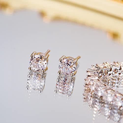 Crysdue Wedding Jewelry Set: Elegant Dangle Earrings & Teardrop Necklace for Bridal Party