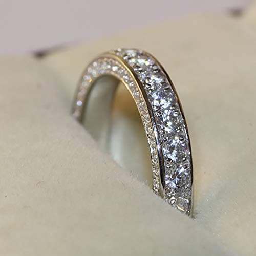 925 Sterling Silver Cubic Zirconia Full Eternity Stackable Ring Size 6-10