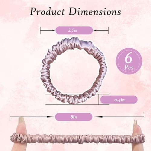 Chloven 6 Pack Mulberry Silk Scrunchies - 100% Pure Silk Hair Ties for Women
