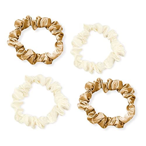 Satin Hair Scrunchies Set, 4Pcs Silk Ponytail Holders for Women Girls