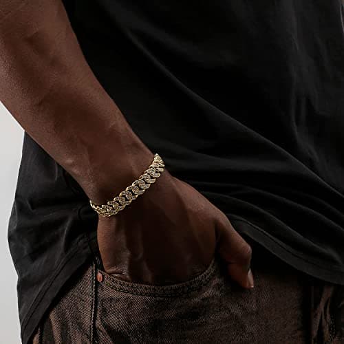MOFEIJEWEL 10mm Miami Cuban Link Bracelet for Men