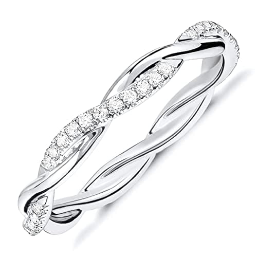 Refined Title:

PAVOI 14K Gold Plated Twisted Rope Eternity Band for Women