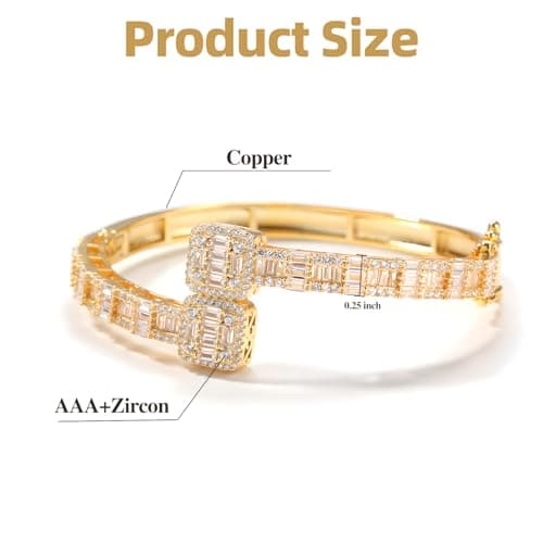 Men's Gold-Plated Zirconium Tennis Chain Bracelet