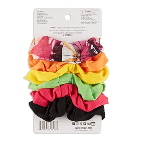 Scunci No Damage Scrunchies - 6 Pcs, Assorted Colors