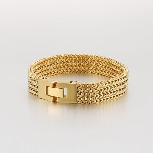 18K Gold Men's Cuban Bracelet, Gift for Boyfriend