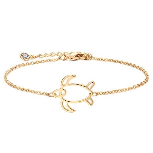 MEVECCO 14K Gold Plated Dainty Chain Bracelet for Women
