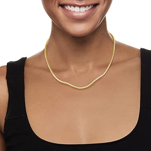 Ross-Simons 1.00 ct. t.w. Diamond Tennis Necklace, 18kt Gold Over Sterling, 16 inches