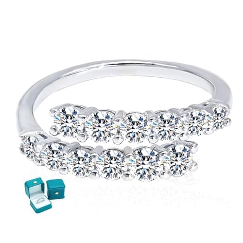LuluRell Moissanite Promise Rings for Women, S925 Sterling Silver 6 Prong Solitaire D Color VVS1 Clarity Round Cut