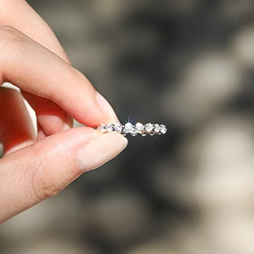 Sure, here's a refined and simplified version of the original title, focusing on the product keywords:

2mm Sterling Silver CZ Full Eternity Wedding Band Ring Sizes 3-13
