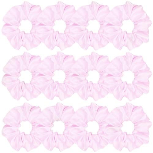 12 Pcs Satin Silk Hair Scrunchies for Women and Girls