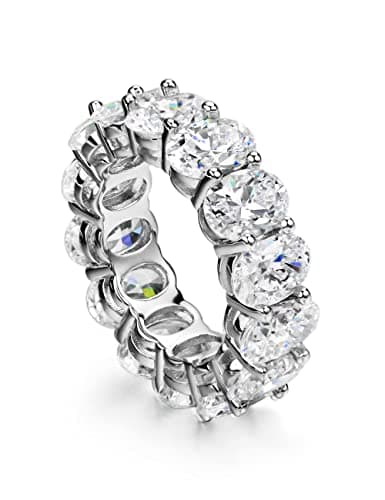 Michooyel S925 Oval Cut Eternity Rings for Women