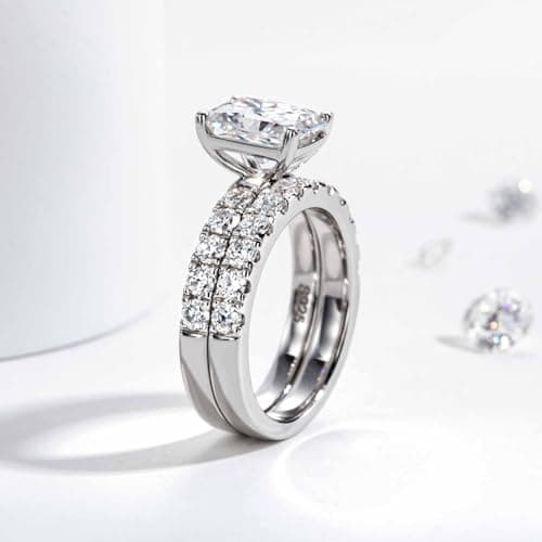 Yeesoth 2.5MM D Color VVS1 Round Moissanite Half Eternity Band Wedding Ring for Women