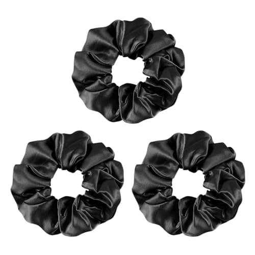 Mulberry Silk No-Damage Scrunchies for Curly Hair, 3 Pack