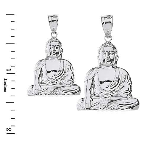 Claddagh Gold 925 Sterling Silver Buddhist Meditation Zen Buddha Pendant Necklace