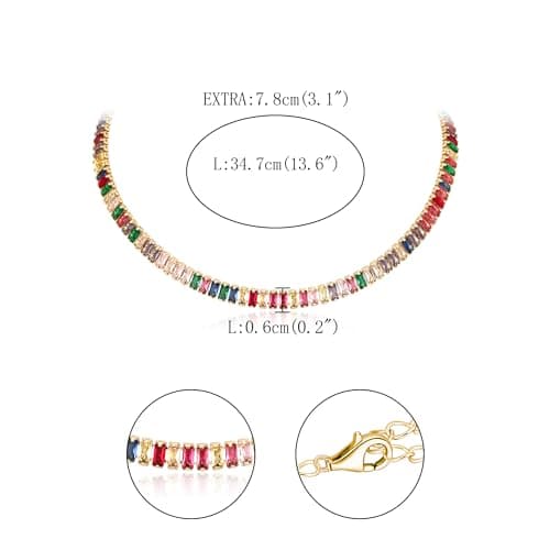 FANZE Gold Plated Tennis Necklace for Women Cubic Zirconia Choker