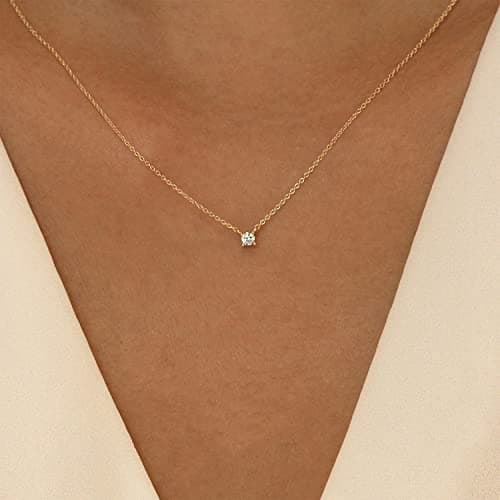 MIDEEO CZ Diamond Layered Pendant Necklace for Women