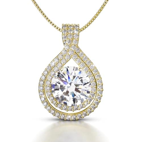 Velare Jewelry Platinum Plated Certified Moissanite Necklace for Women