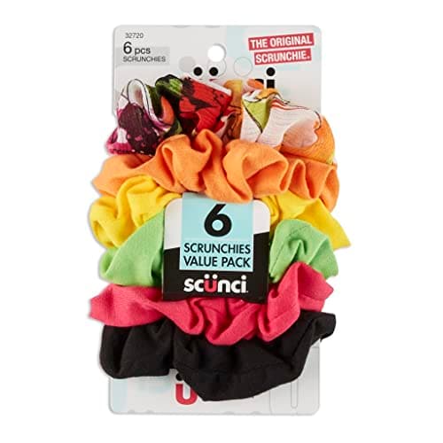Scunci No Damage Scrunchies - 6 Pcs, Assorted Colors