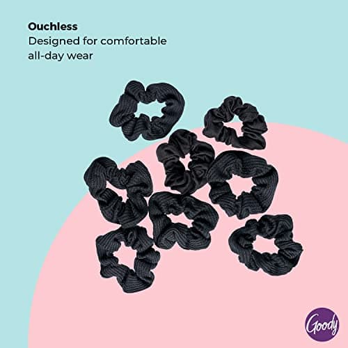 GOODY Ouchless Women's Hair Scrunchies - 8 Count Neutral & Black Sets