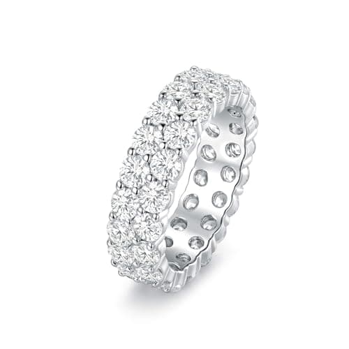 18K Gold Plated Round Cubic Zirconia Band Ring for Men & Women