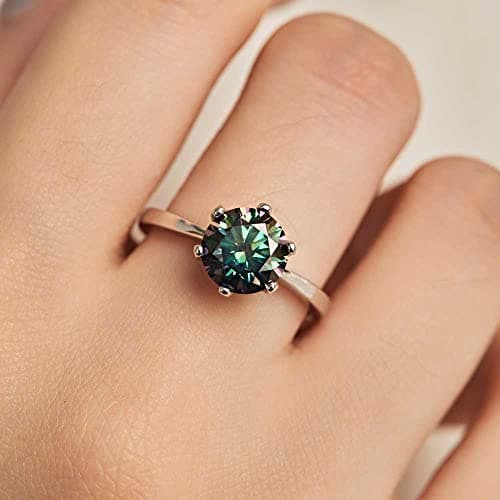 Michooyel Moissanite Engagement Ring for Women, 2CT BLACK/PINK/YELLOW/RAINBOW/SEA BLUE/D-E/Crystal AB Moissanite Solitaire Promise Rings, D Color VVS1 Simulated 925 Sterling Silver Ring  
Michooyel Moissanite Engagement Ring for Women, 2CT D-E/Crysta