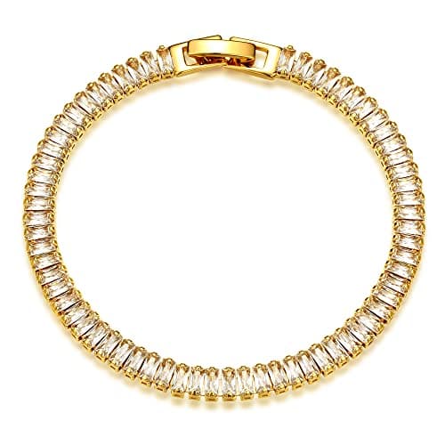 MEVECCO 14K Gold Plated Dainty Chain Bracelet for Women