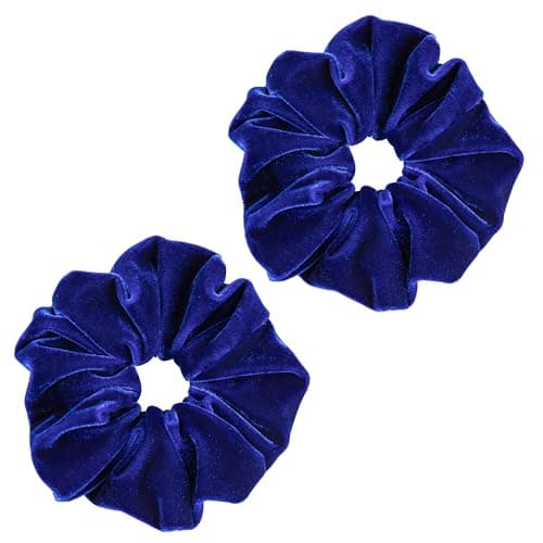 Jumbo Velvet Scrunchies for Women - Thick & Thin Hair, No Damage, Holds Tide (1 Pack, Yellow)