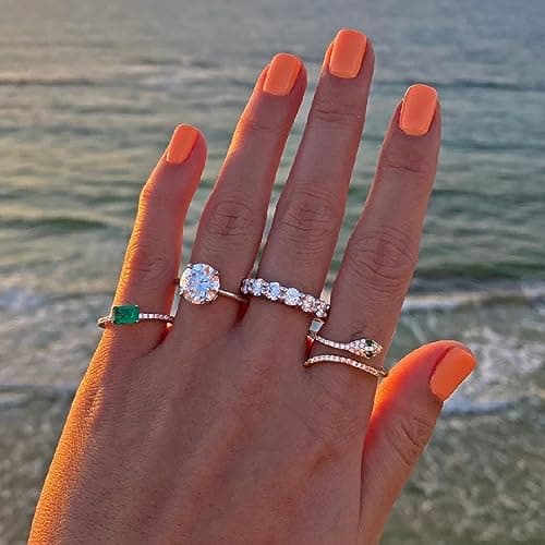 Michooyel S925 4x6mm Lab-created Emerald Engagement Ring for Women