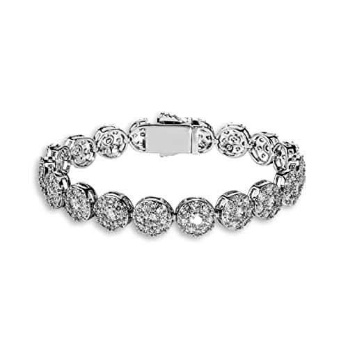 TOPGRILLZ 10mm 14K Gold Plated Iced Out CZ Solitaire Tennis Bracelet