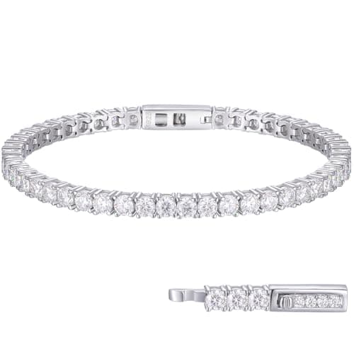 TUHE 1.92ct Lab Grown Moissanite Tennis Bracelet, 18k Gold Plated 925 Silver