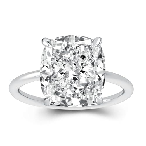 Effinny Crushed Ice Solitaire Engagement Ring, 925 Sterling Silver Simulated Diamond
