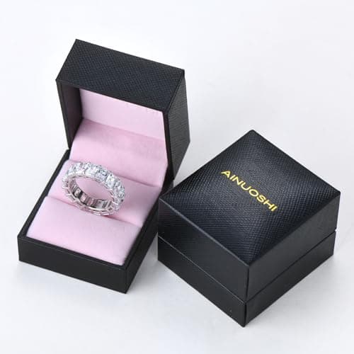 Eternity Ring for Women, 925 Sterling Silver, Cubic Zirconia Jewelry Box Packed